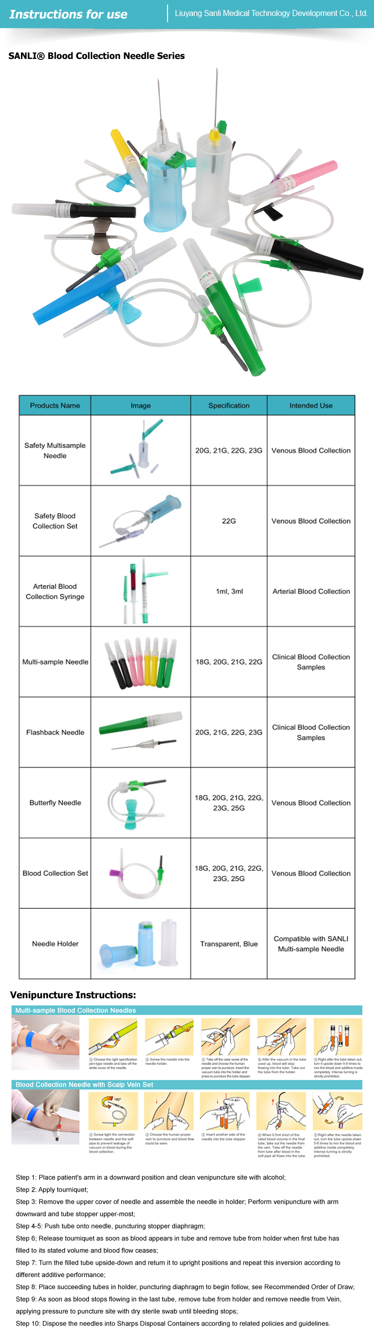 SANLI Blood Collection Needles Guide